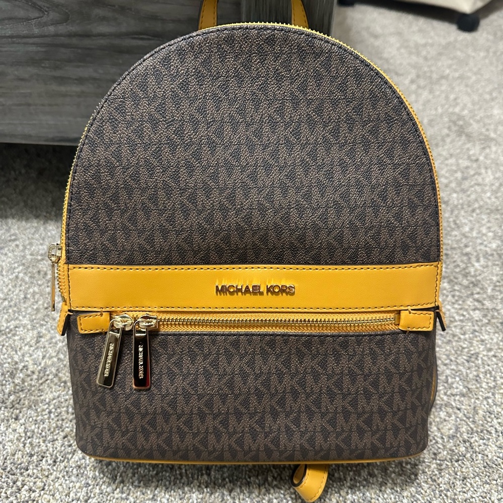 Michael Kors Tan and Yellow Backpack